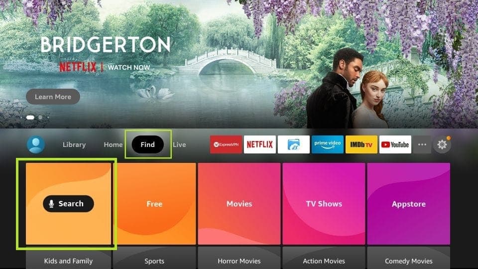 Fire TV: Zoeken / Find openen