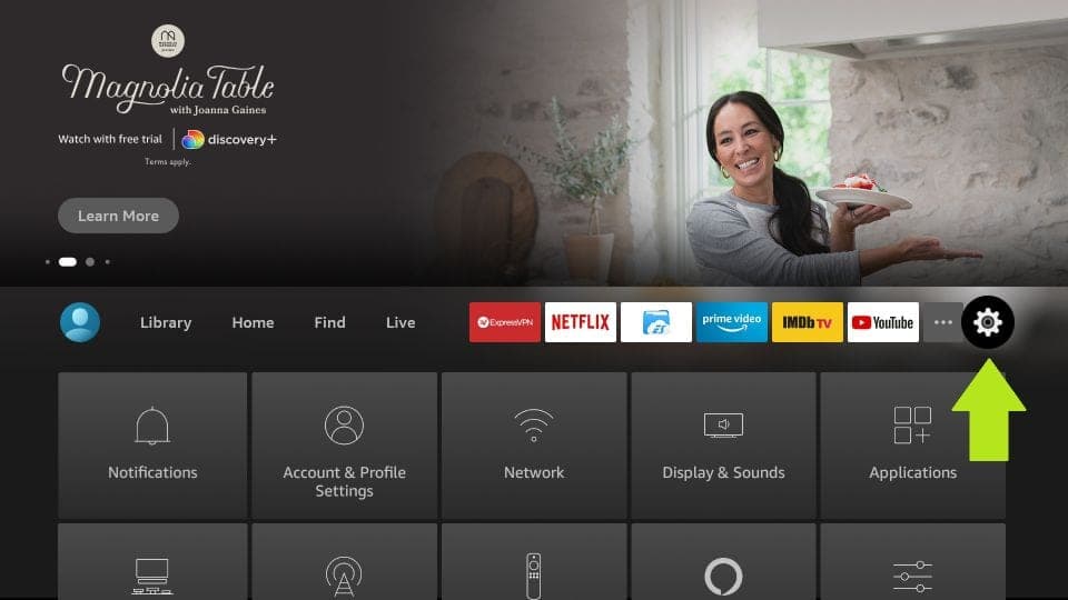 Fire TV: Instellingen openen