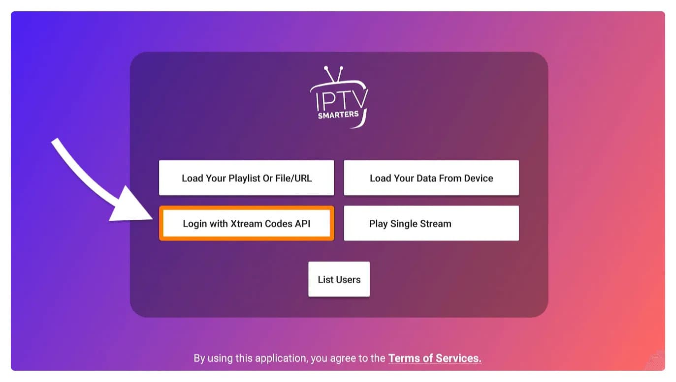 Login with Xtream Codes API